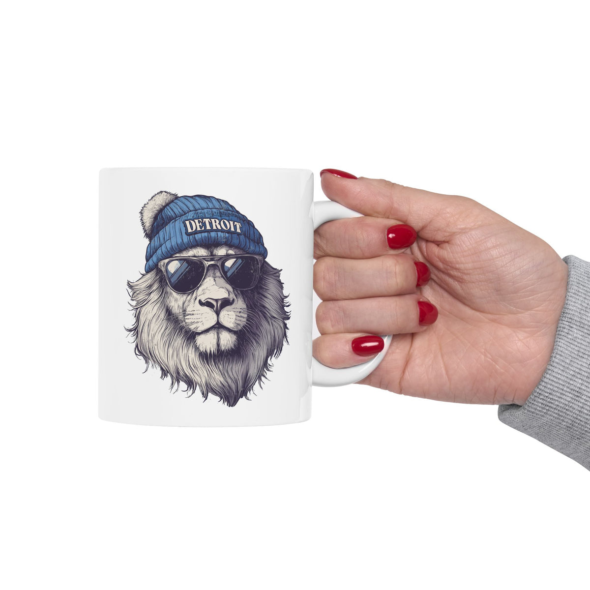 Detroit Lions Spirit Animal Ceramic Mug | Football Fan Gift