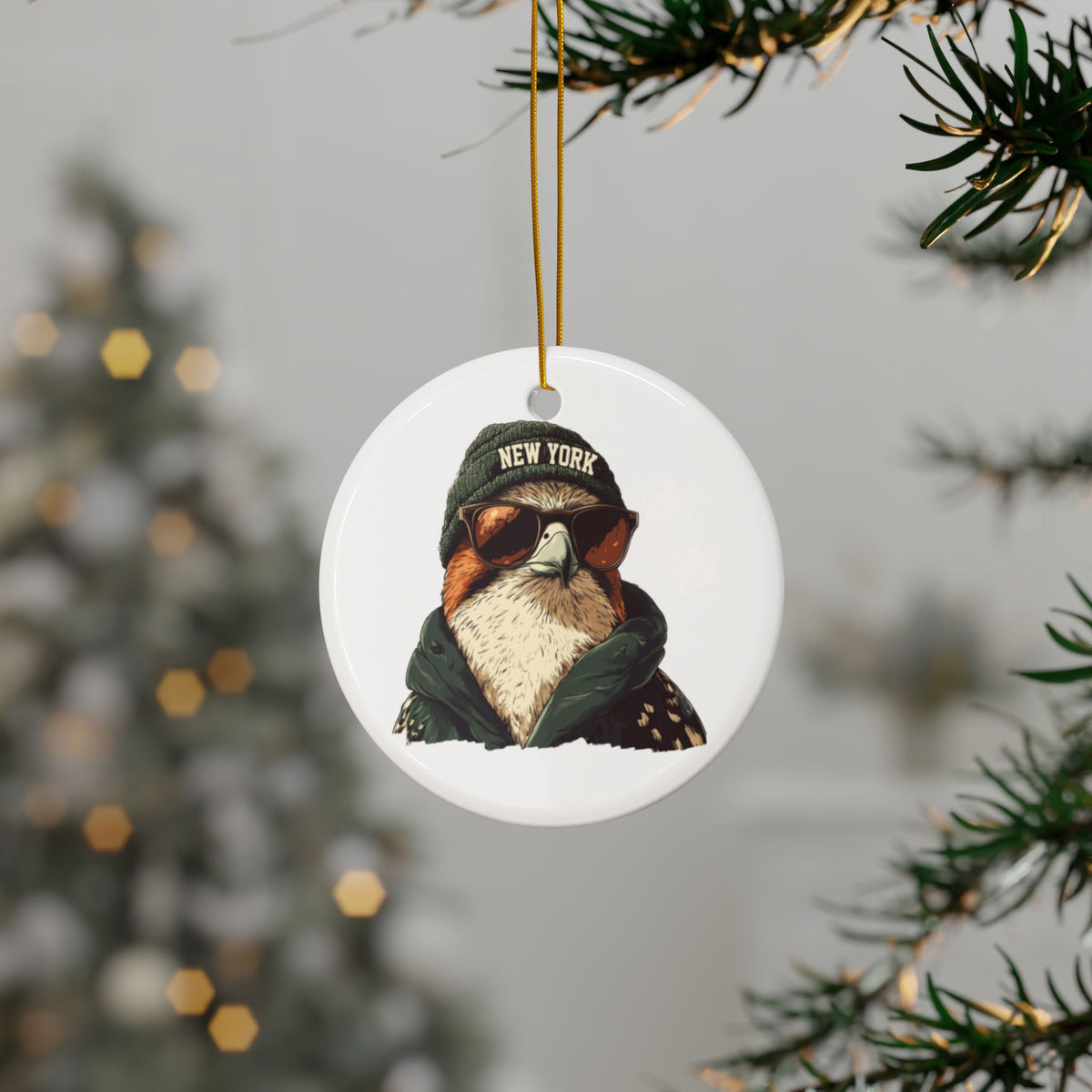 New York Jets Spirit Animal Ceramic Ornament | Christmas Gift