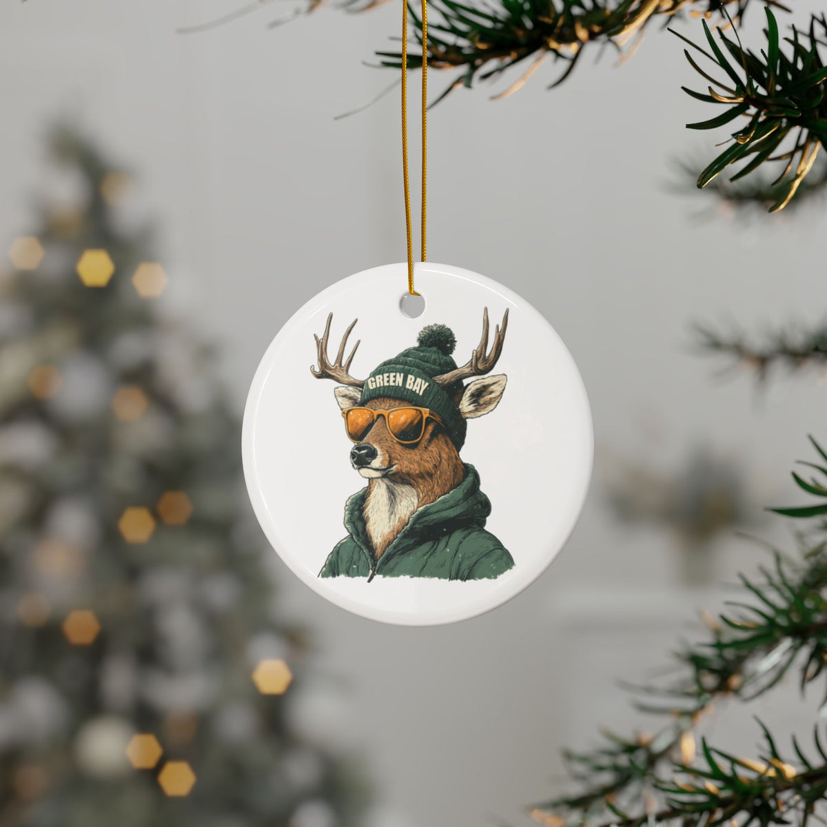 Green Bay Packers Spirit Animal Ceramic Ornament – Design 2 | Christmas Gift