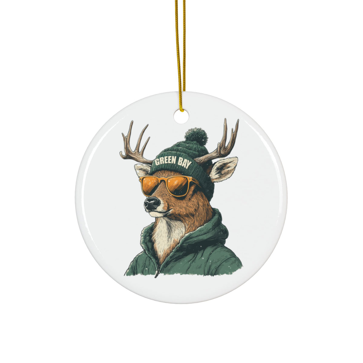 Green Bay Packers Spirit Animal Ceramic Ornament – Design 2 | Christmas Gift
