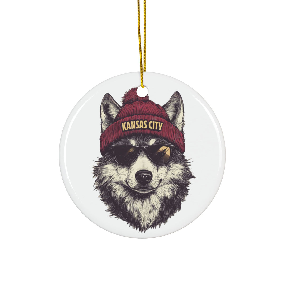 Kansas City Chiefs Spirit Animal Ceramic Ornament | Christmas Gift