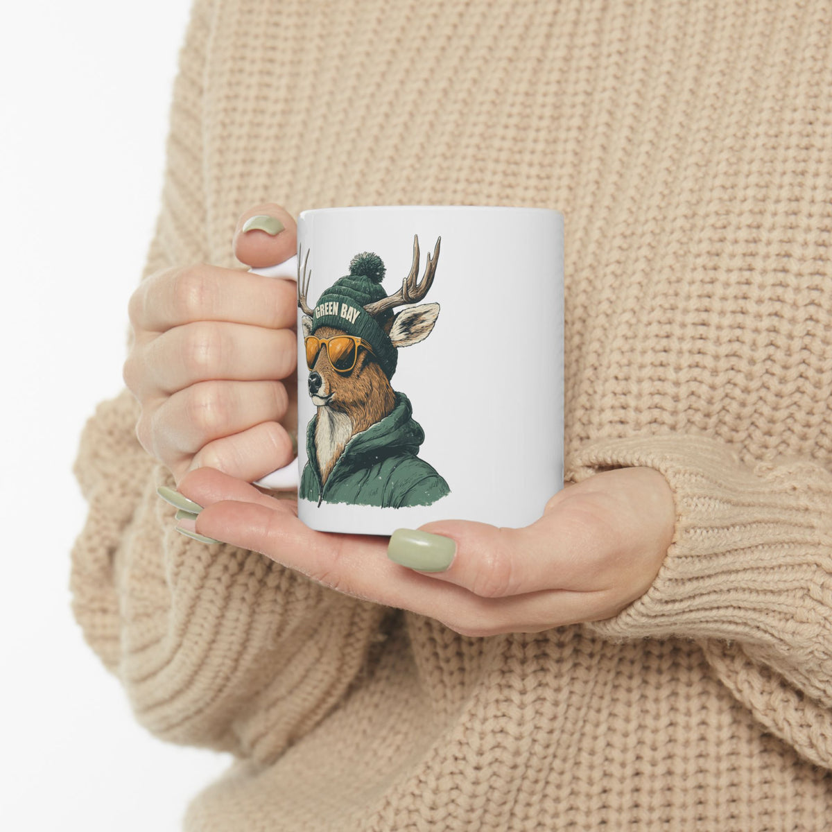 Green Bay Packers Spirit Animal Ceramic Mug – Deer | Football Fan Gift