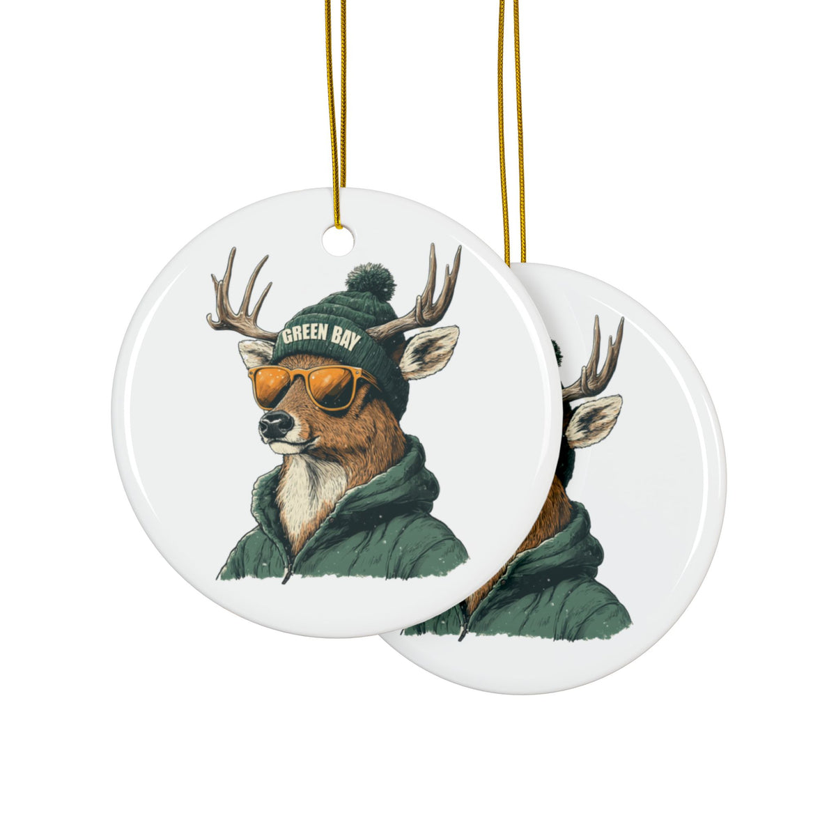 Green Bay Packers Spirit Animal Ceramic Ornament – Design 2 | Christmas Gift