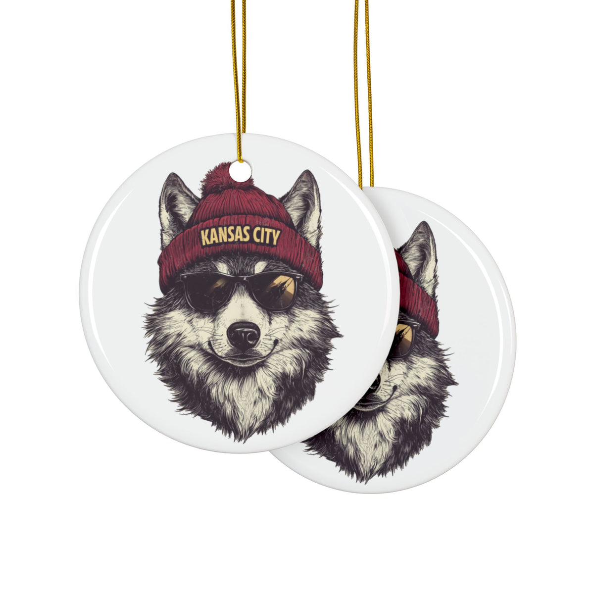 Kansas City Chiefs Spirit Animal Ceramic Ornament | Christmas Gift