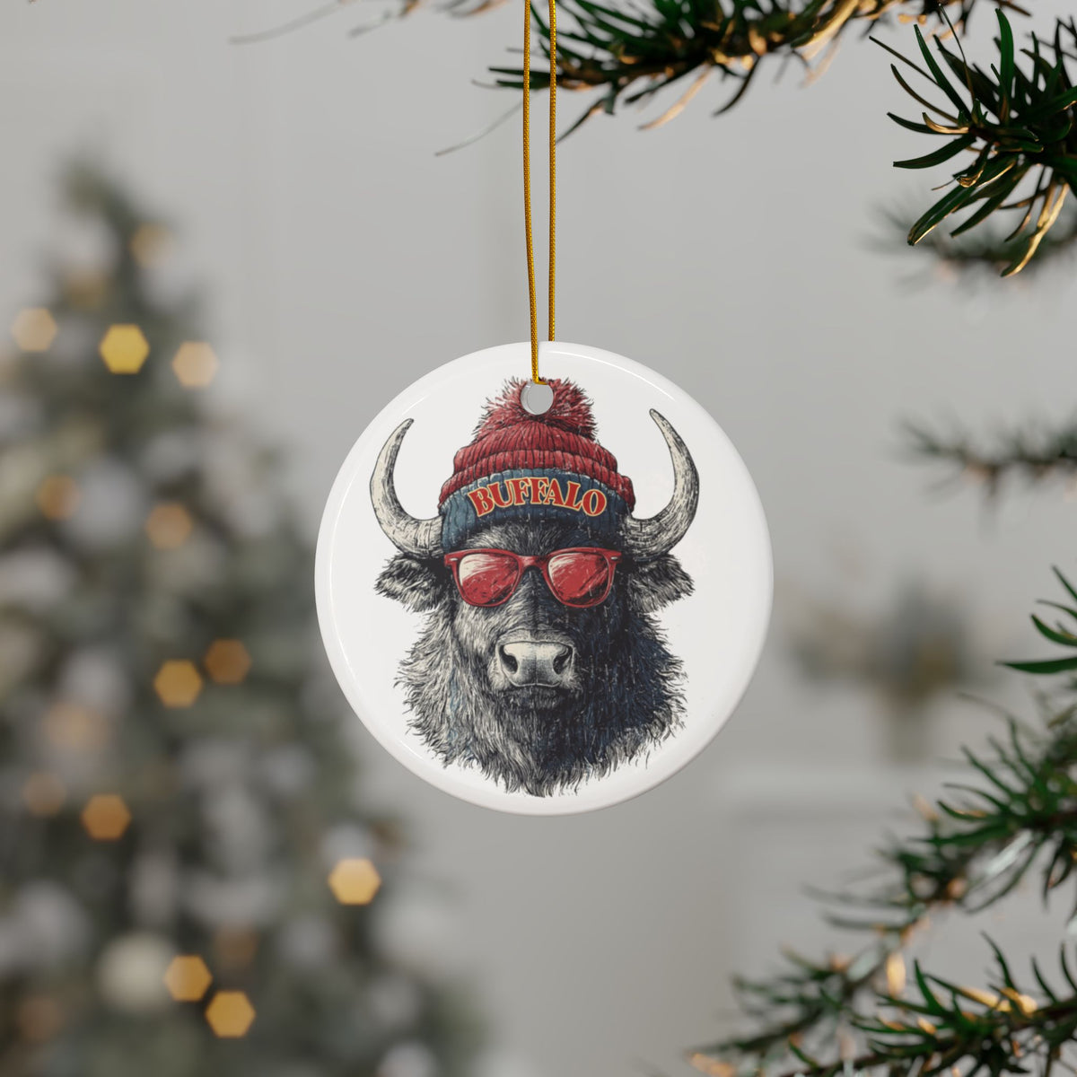 Buffalo Bills Spirit Animal Ceramic Ornament | Christmas Gift