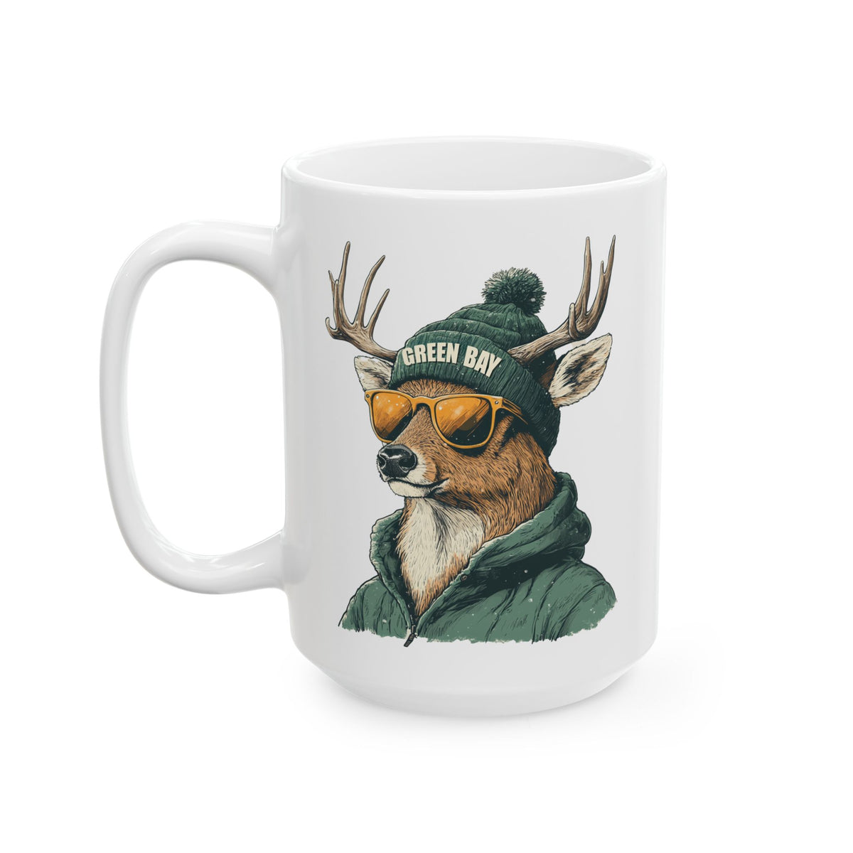 Green Bay Packers Spirit Animal Ceramic Mug – Deer | Football Fan Gift