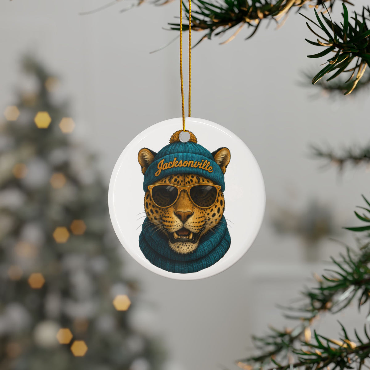 Jacksonville Jaguars Spirit Animal Ceramic Ornament | Christmas Gift
