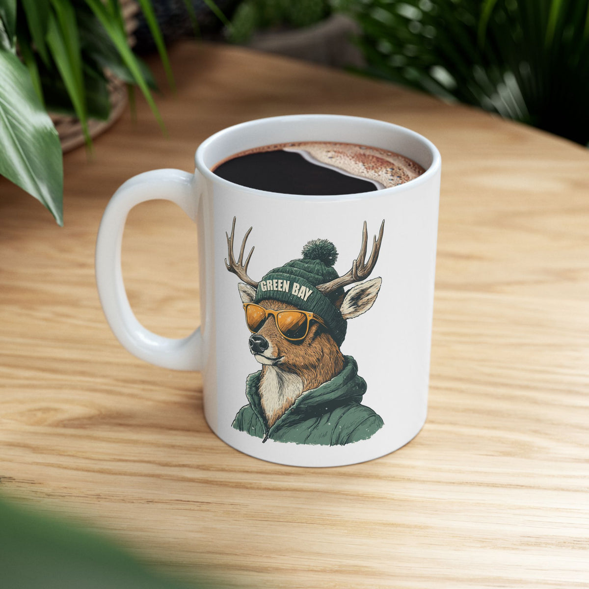 Green Bay Packers Spirit Animal Ceramic Mug – Deer | Football Fan Gift