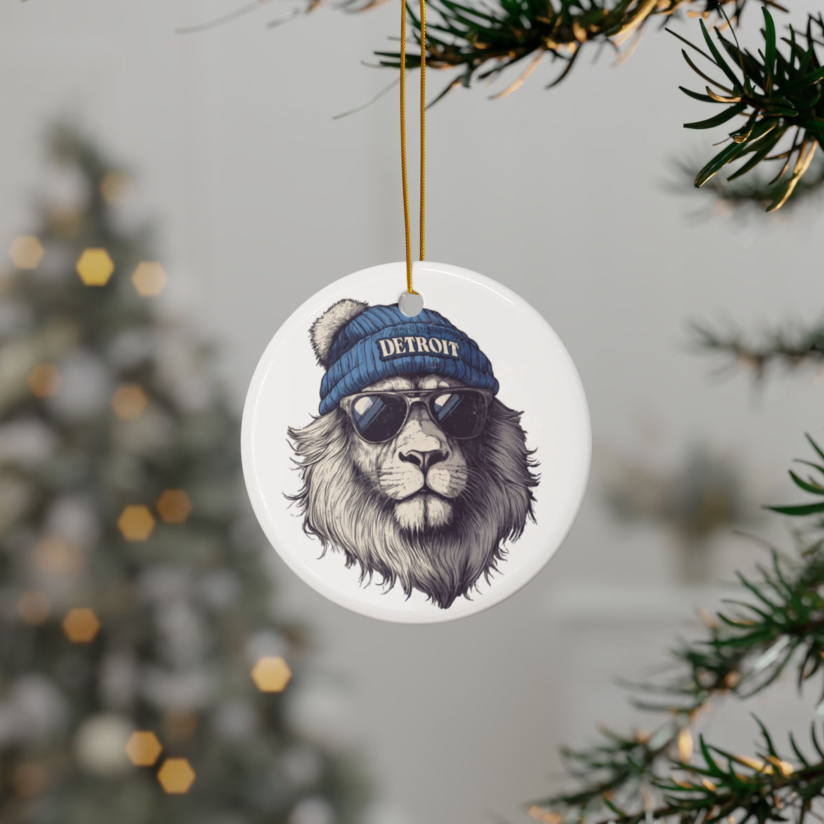 Detroit Lions Spirit Animal Ceramic Ornament | Christmas Gift