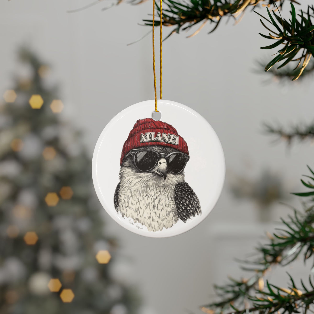 Atlanta Falcons Spirit Animal Ceramic Ornament | Christmas Gift