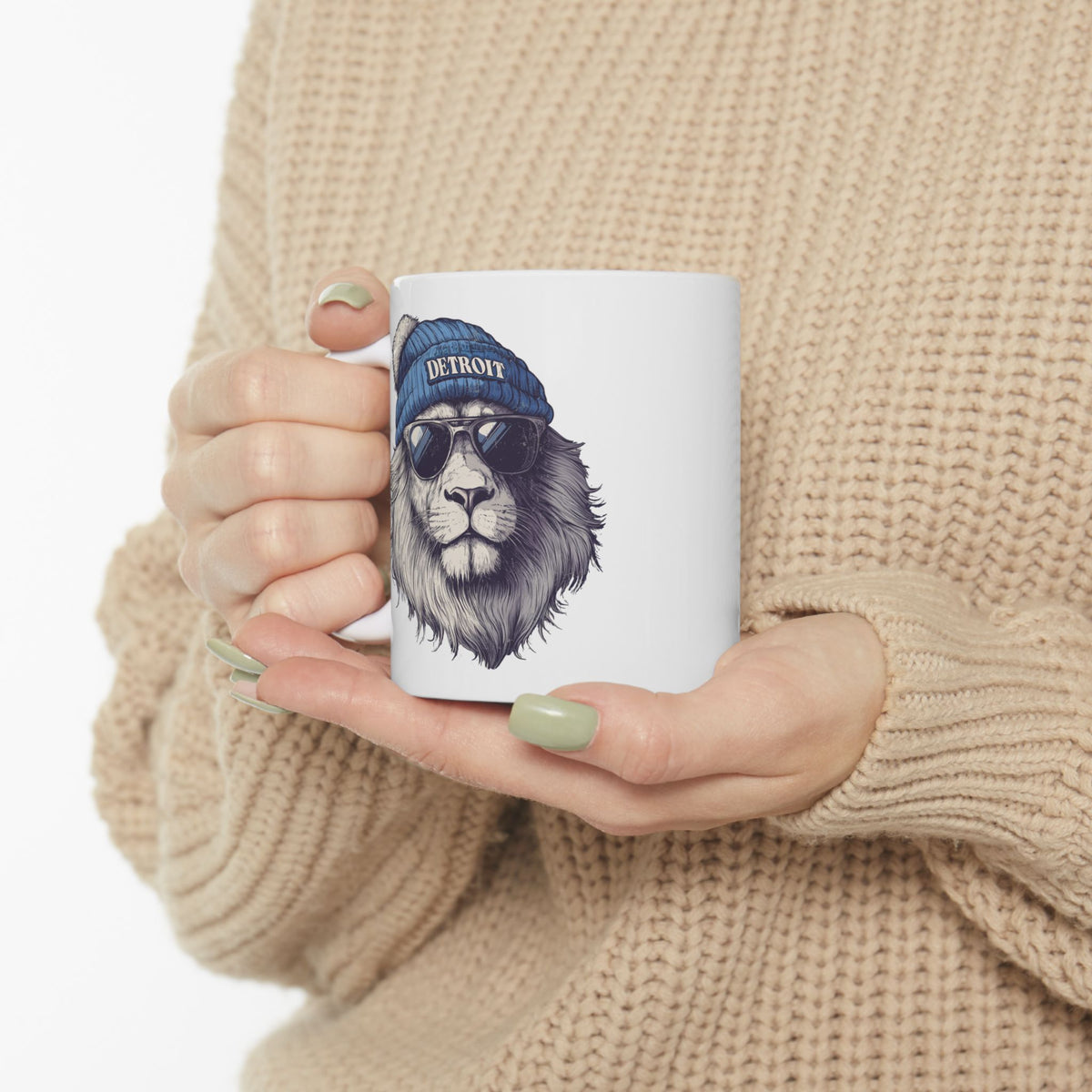 Detroit Lions Spirit Animal Ceramic Mug | Football Fan Gift