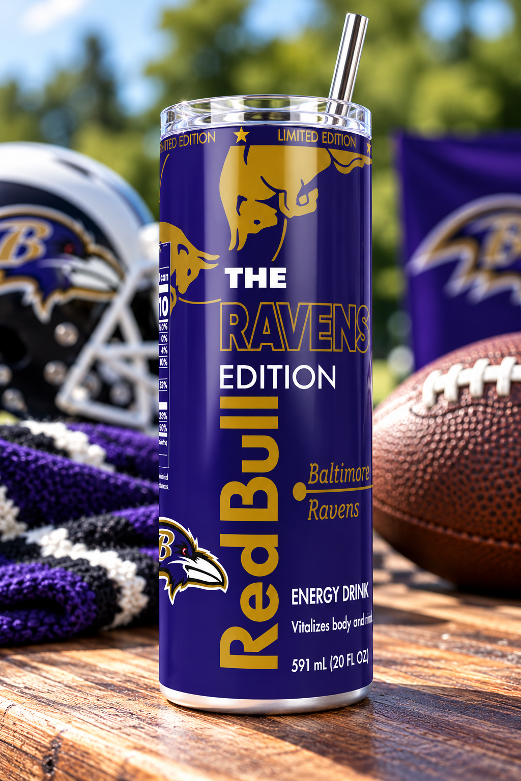 Baltimore Ravens Red Bull-Inspired Skinny Tumbler - 20 oz