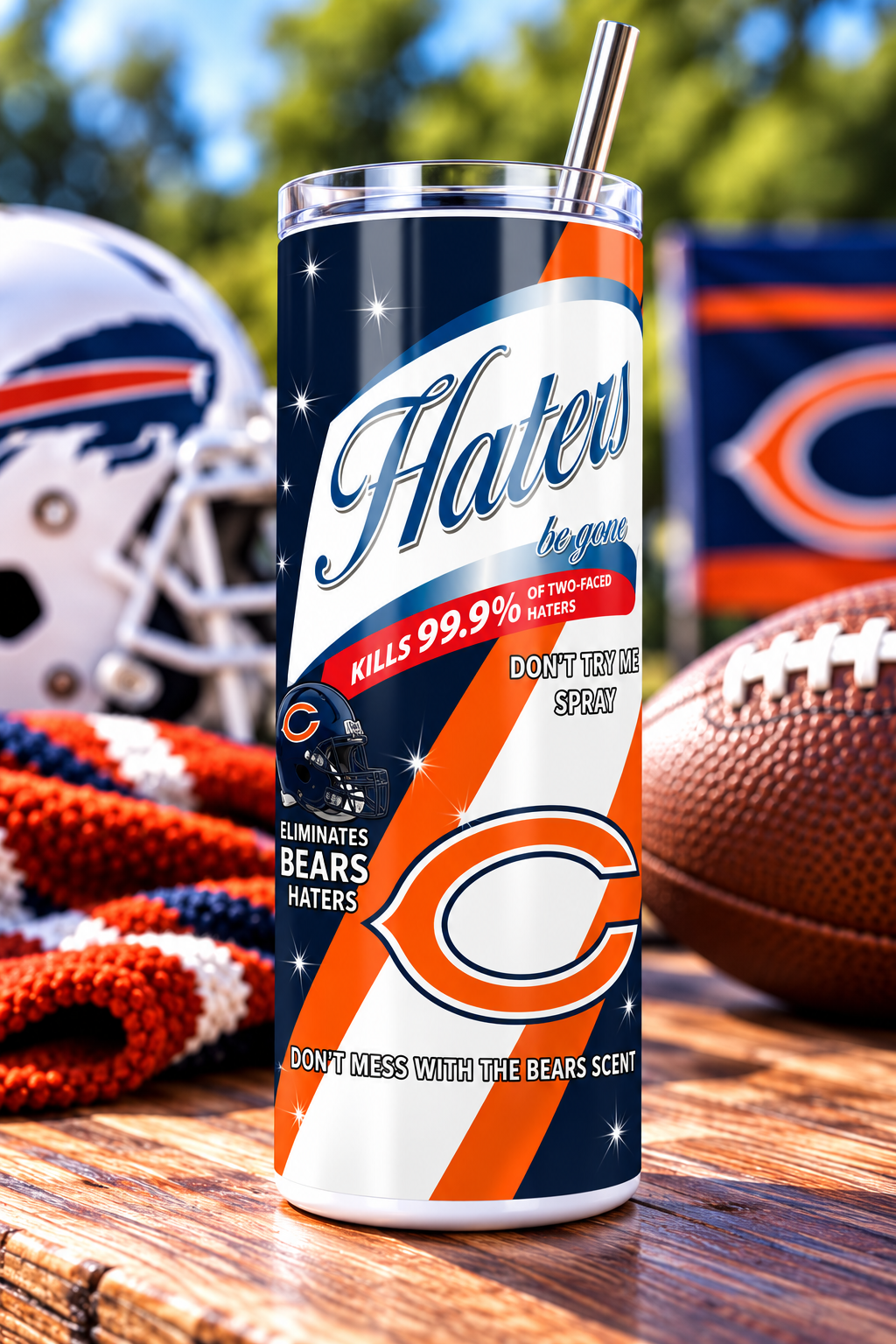 Chicago Bears Haters Be Gone Skinny Tumbler - 20 oz