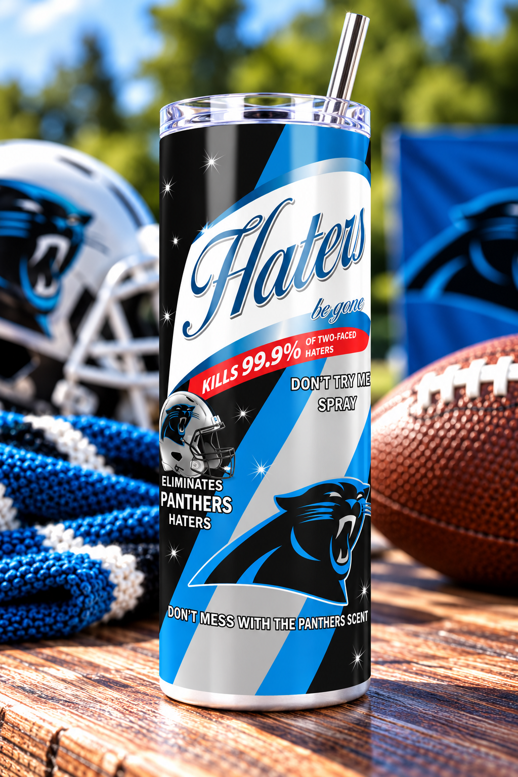 Carolina Panthers Haters Be Gone Skinny Tumbler - 20 oz