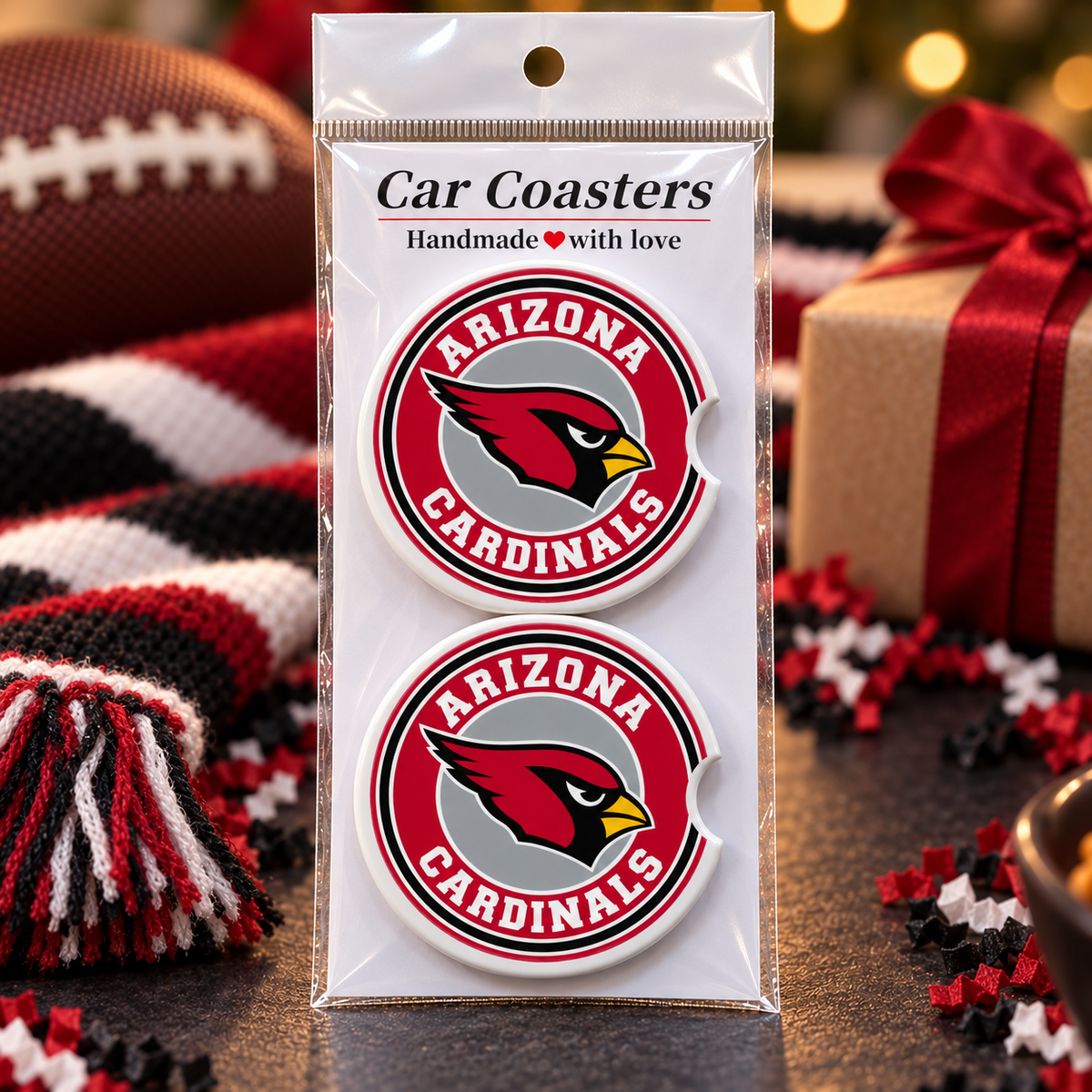 Atlanta Falcons Ceramic Car Coasters - Set of 2