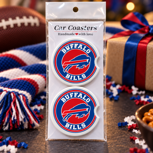 Buffalo Bills Ceramic Car Coasters - Set of 2