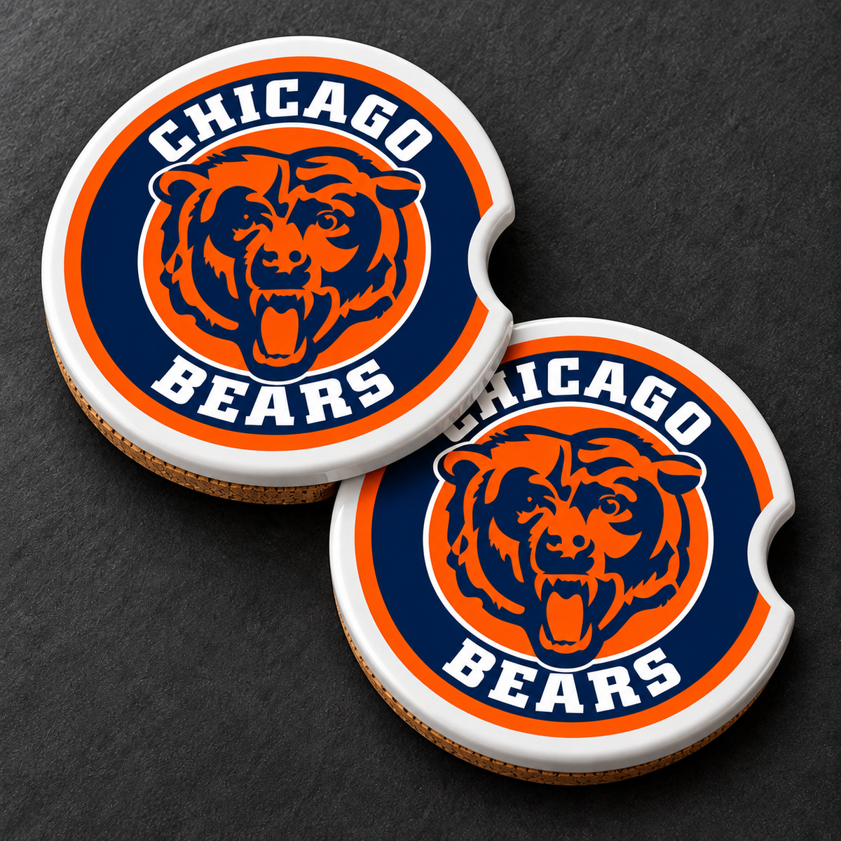 Chicago Bears Ceramic Car Coasters - Set of 2