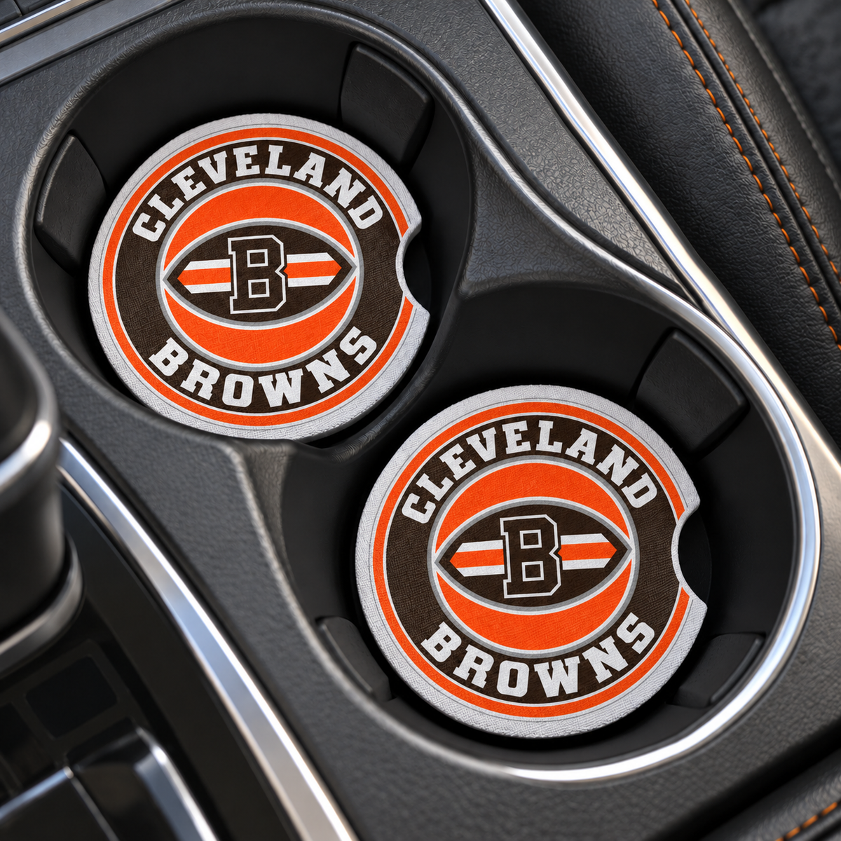 Cleveland Browns Neoprene Car Coasters - Set of 2