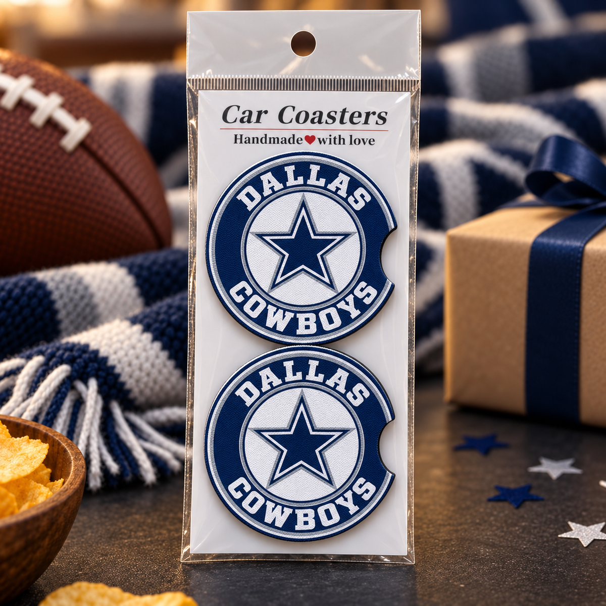 Dallas Cowboys Neoprene Car Coasters - Set of 2