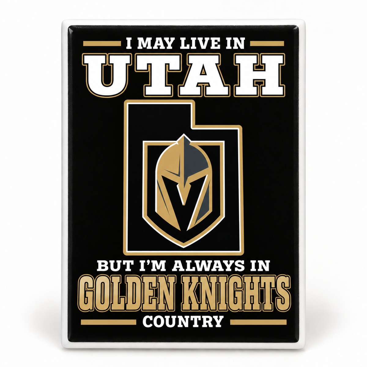 Las Vegas Golden Knights Utah Country Ceramic Fridge Magnet - 5 x 7 cm