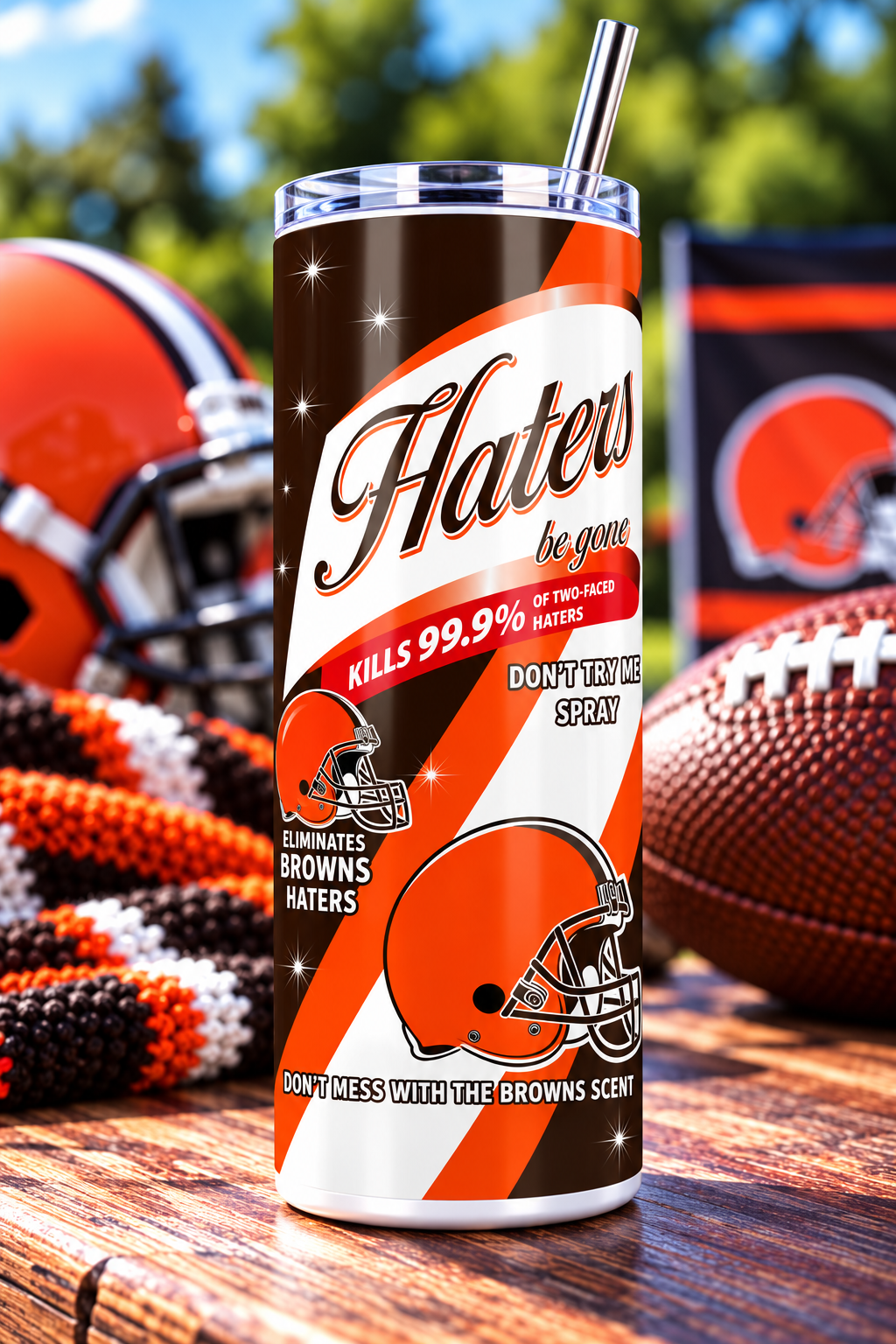 Cleveland Browns Haters Be Gone Skinny Tumbler - 20 oz
