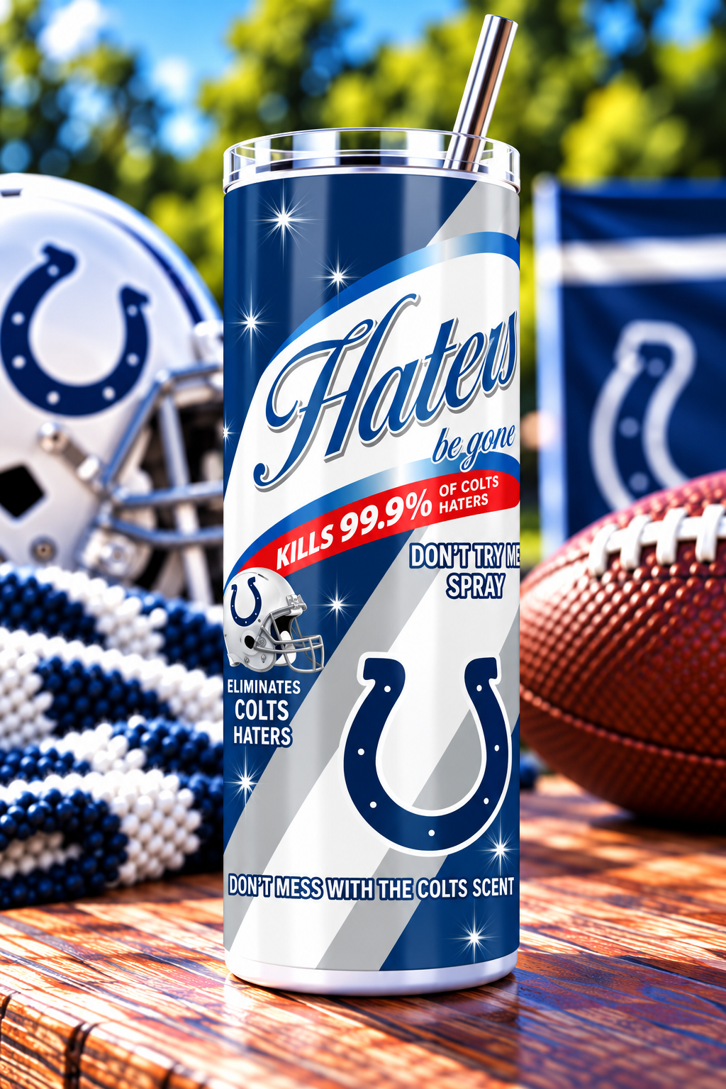 Indianapolis Colts Haters Be Gone Skinny Tumbler - 20 oz
