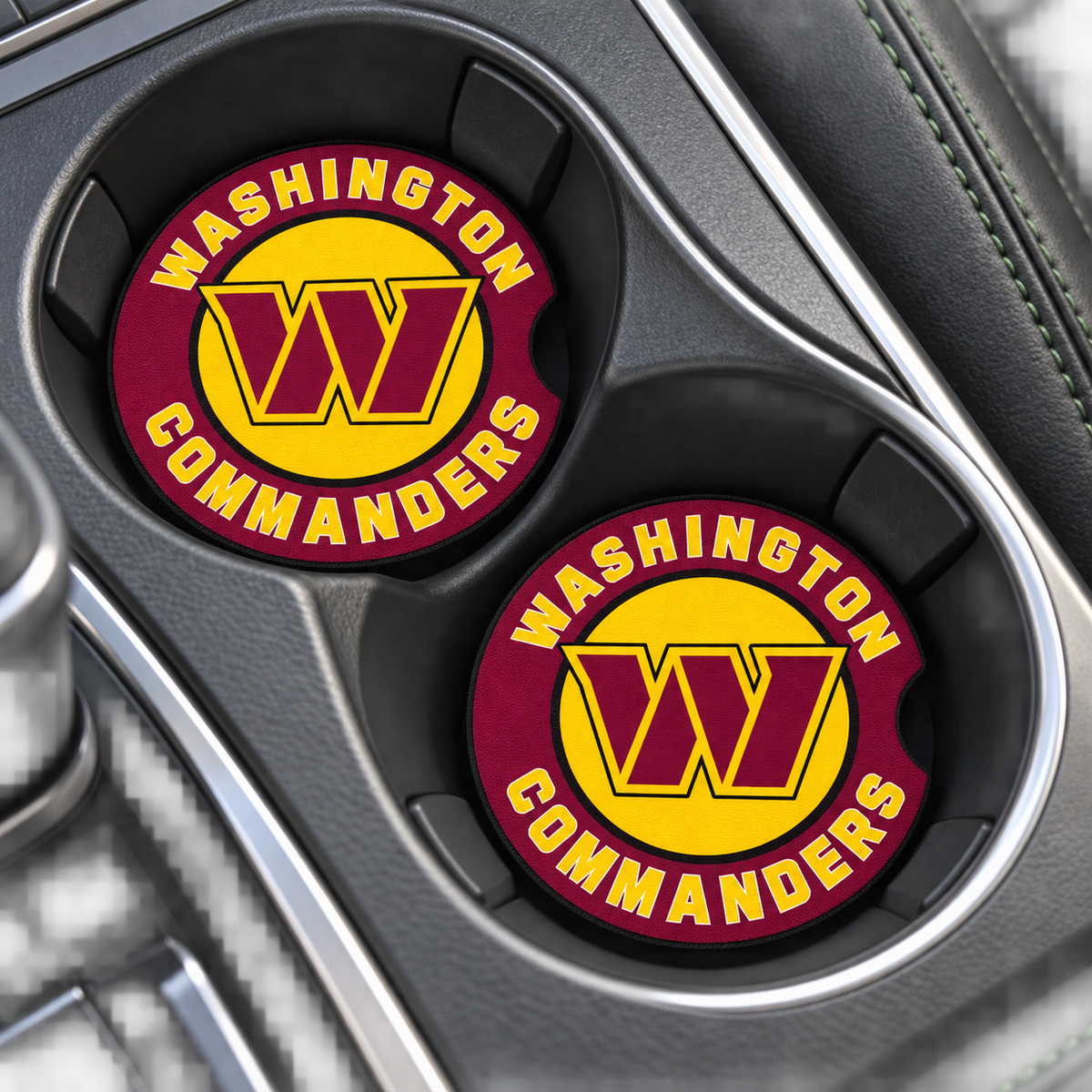 Washington Commanders Neoprene Car Coasters - Set of 2
