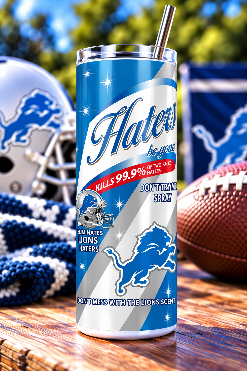 Detroit Lions Haters Be Gone Skinny Tumbler - 20 oz
