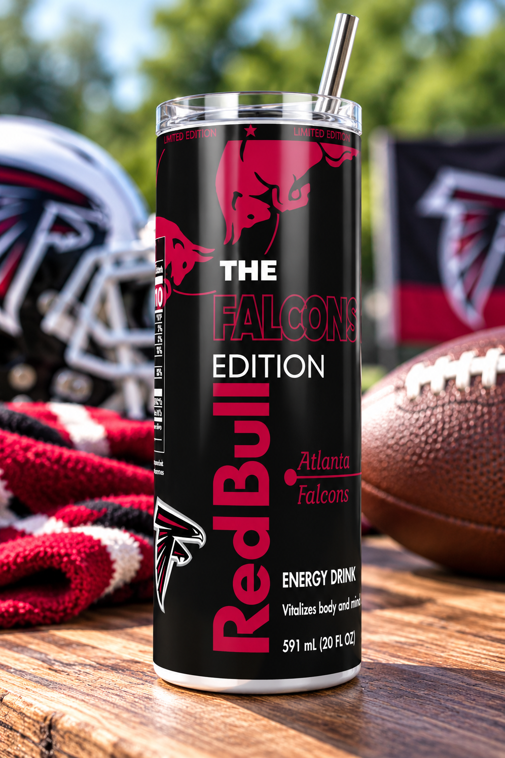 Atlanta Falcons Red Bull-Inspired Skinny Tumbler - 20 oz