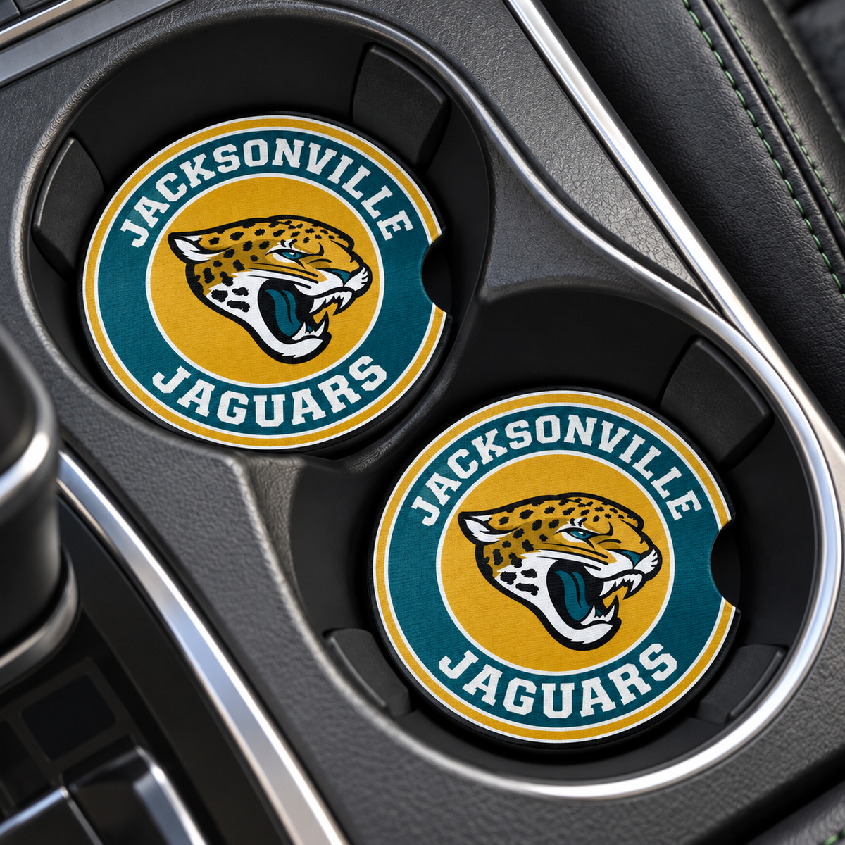 Jacksonville Jaguars Neoprene Car Coasters - Set of 2