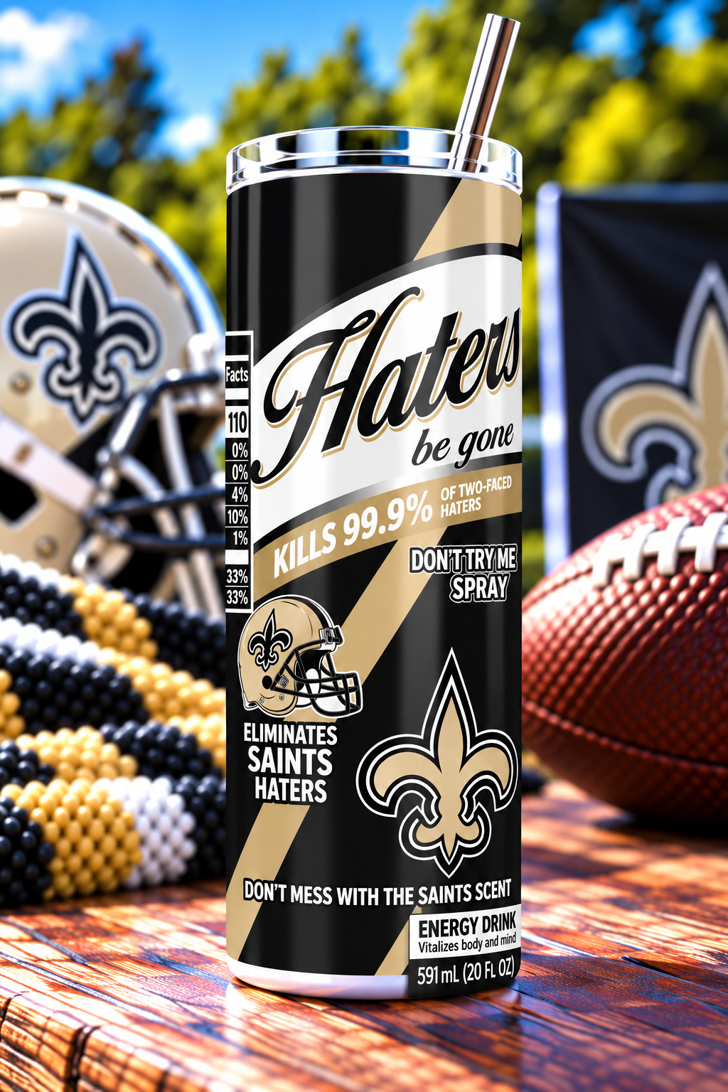 New Orleans Saints Haters Be Gone Skinny Tumbler - 20 oz