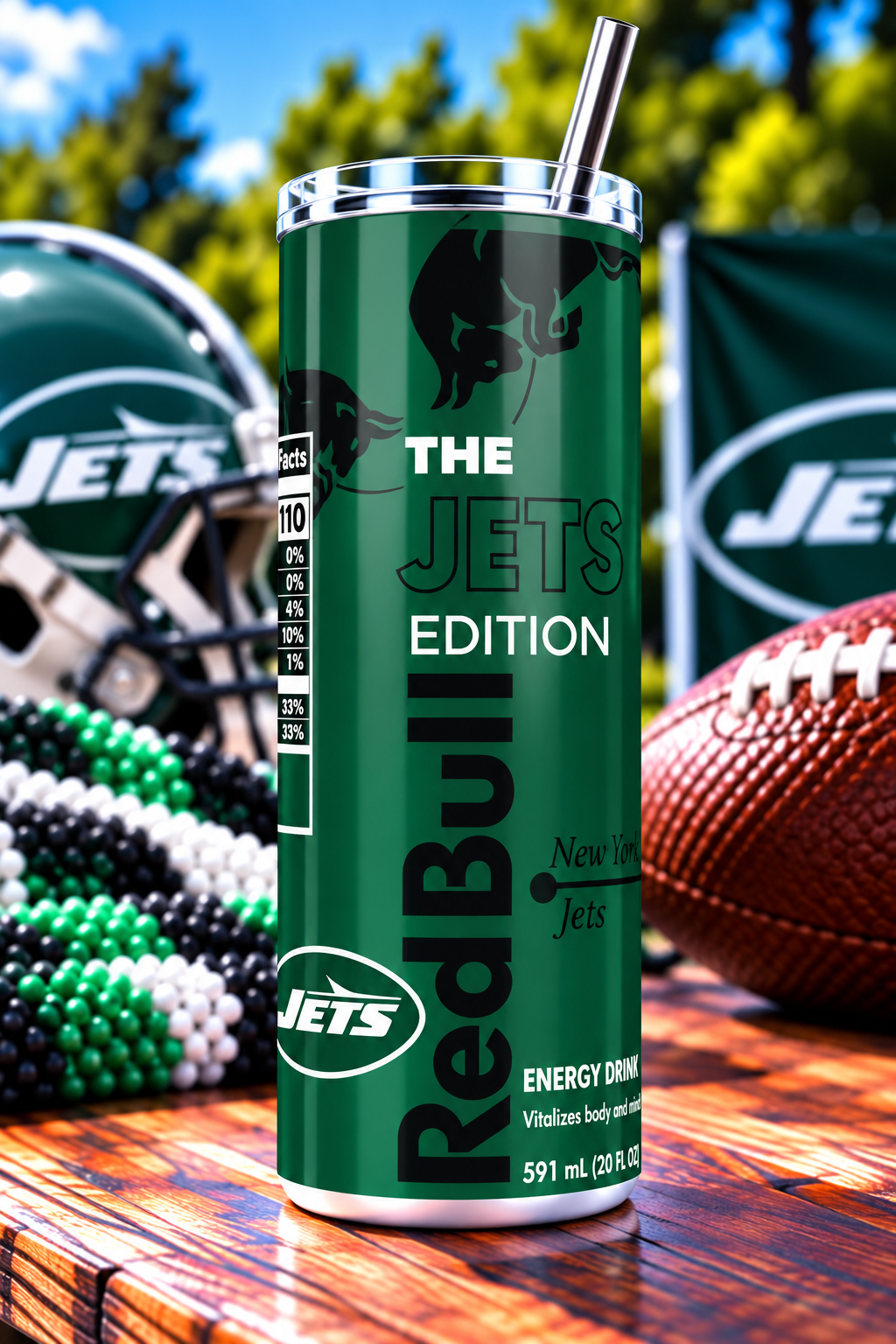New York Jets Red Bull-Inspired Skinny Tumbler - 20 oz