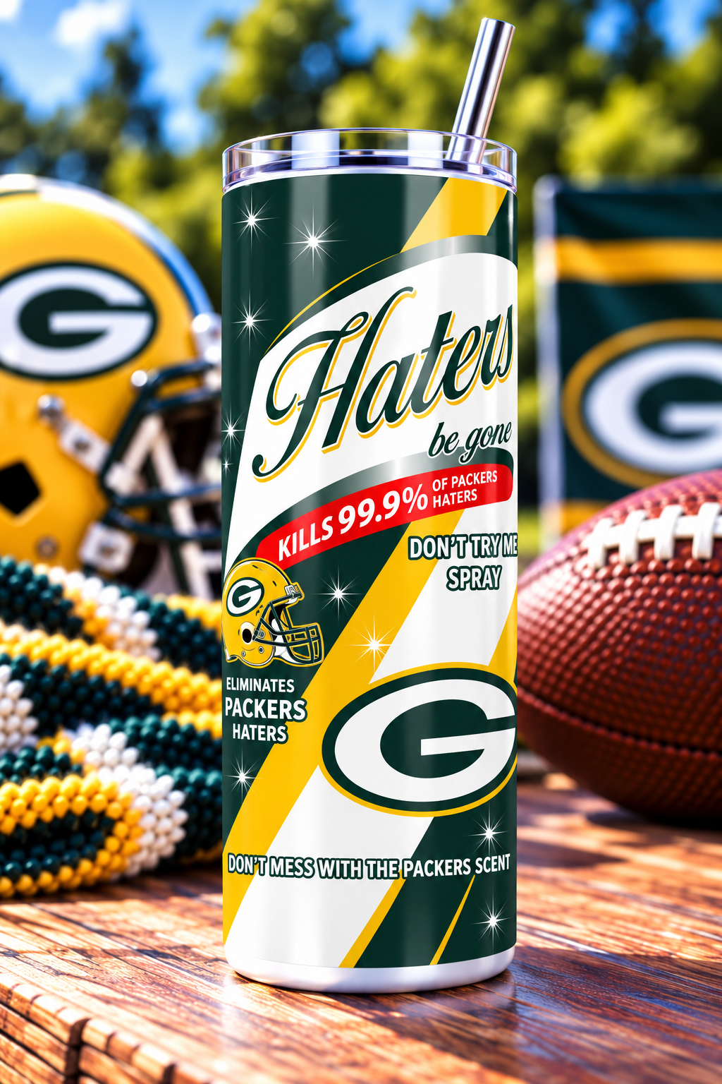 Green Bay Packers Haters Be Gone Skinny Tumbler - 20 oz