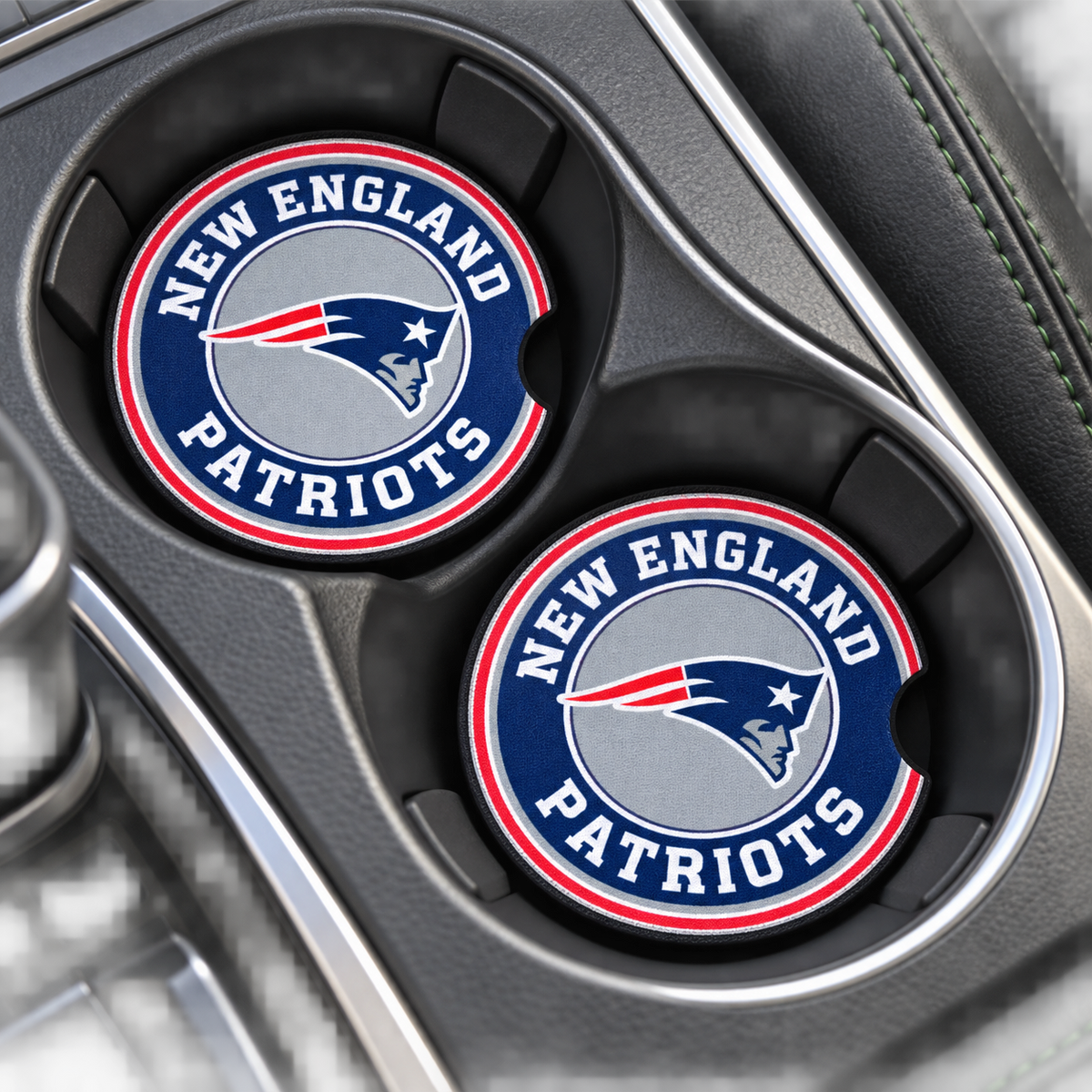 New England Patriots Neoprene Car Coasters - Set of 2