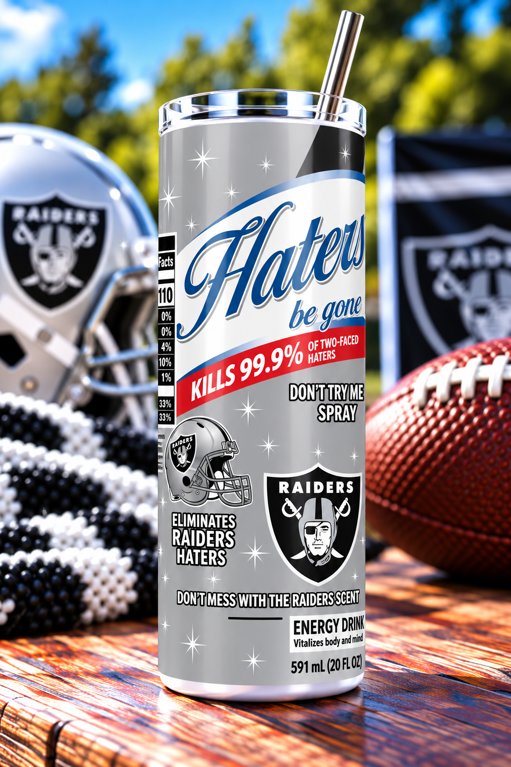 Las Vegas Raiders Haters Be Gone Skinny Tumbler - 20 oz
