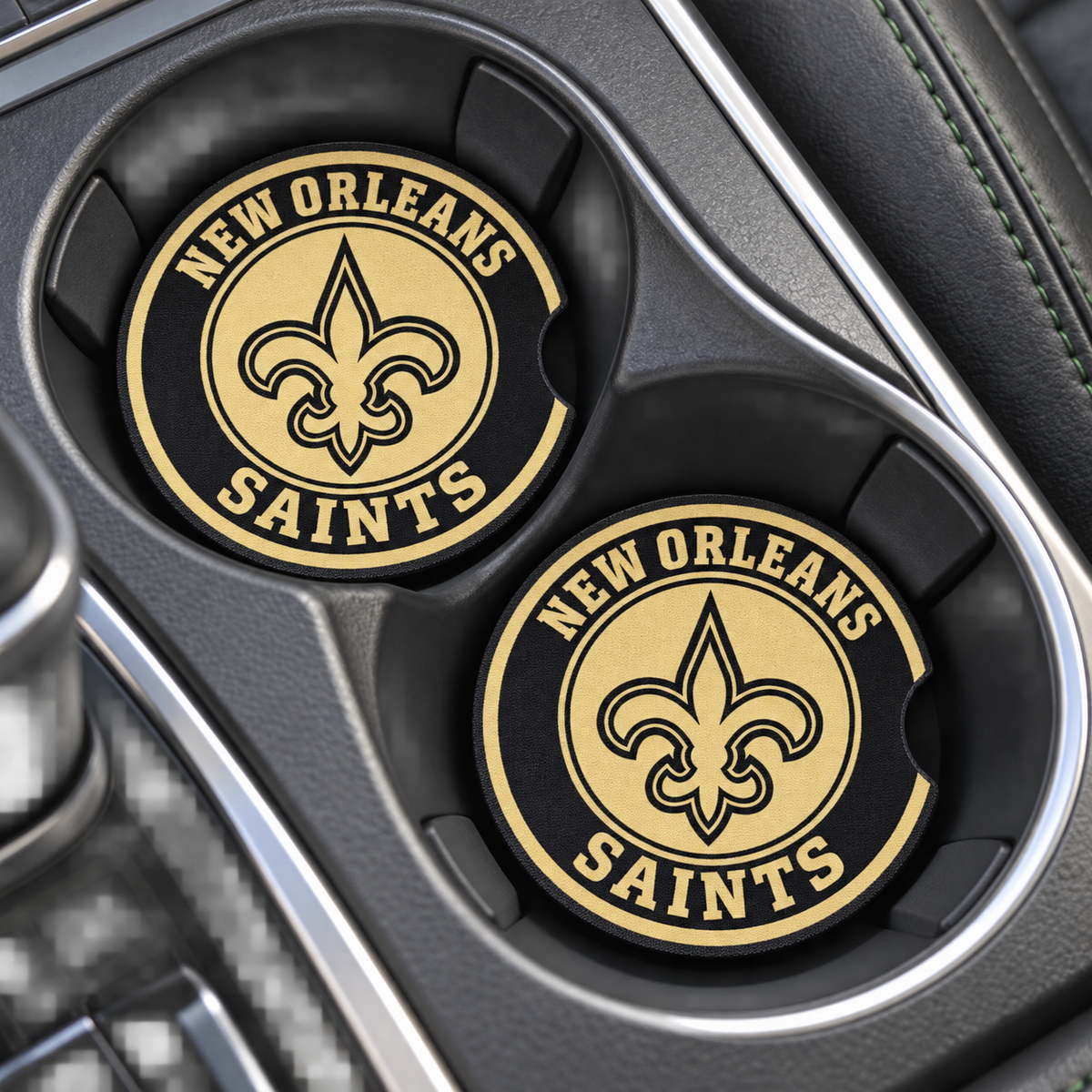 New Orleans Saints Neoprene Car Coasters - Set of 2