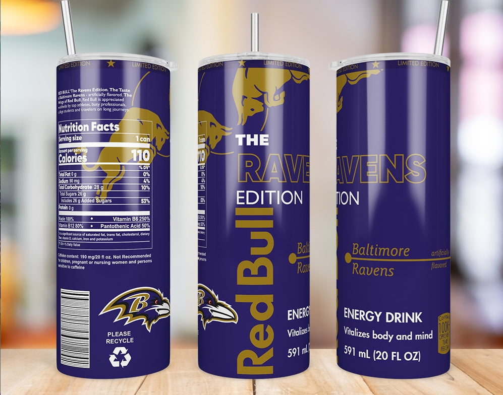Baltimore Ravens Red Bull-Inspired Skinny Tumbler - 20 oz