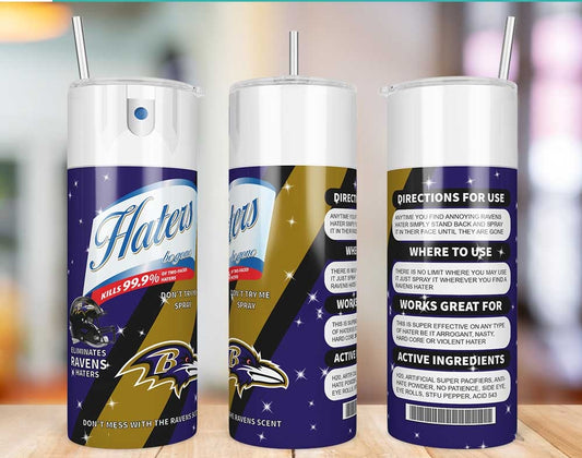 Baltimore Ravens Haters Be Gone Skinny Tumbler - 20 oz