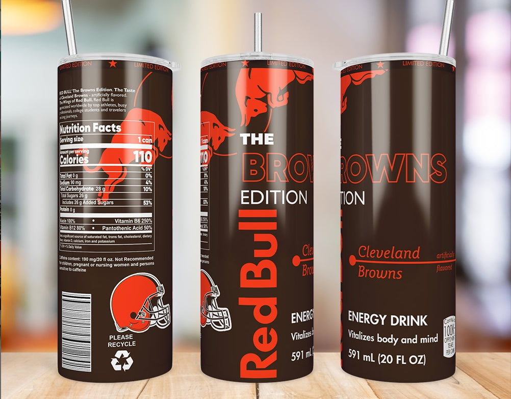 Cleveland Browns Red Bull-Inspired Skinny Tumbler - 20 oz