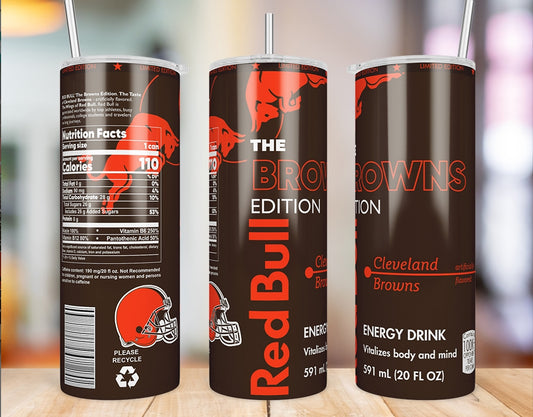 Cleveland Browns Red Bull-Inspired Skinny Tumbler - 20 oz