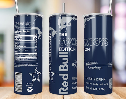 Dallas Cowboys Red Bull-Inspired Skinny Tumbler - 20 oz