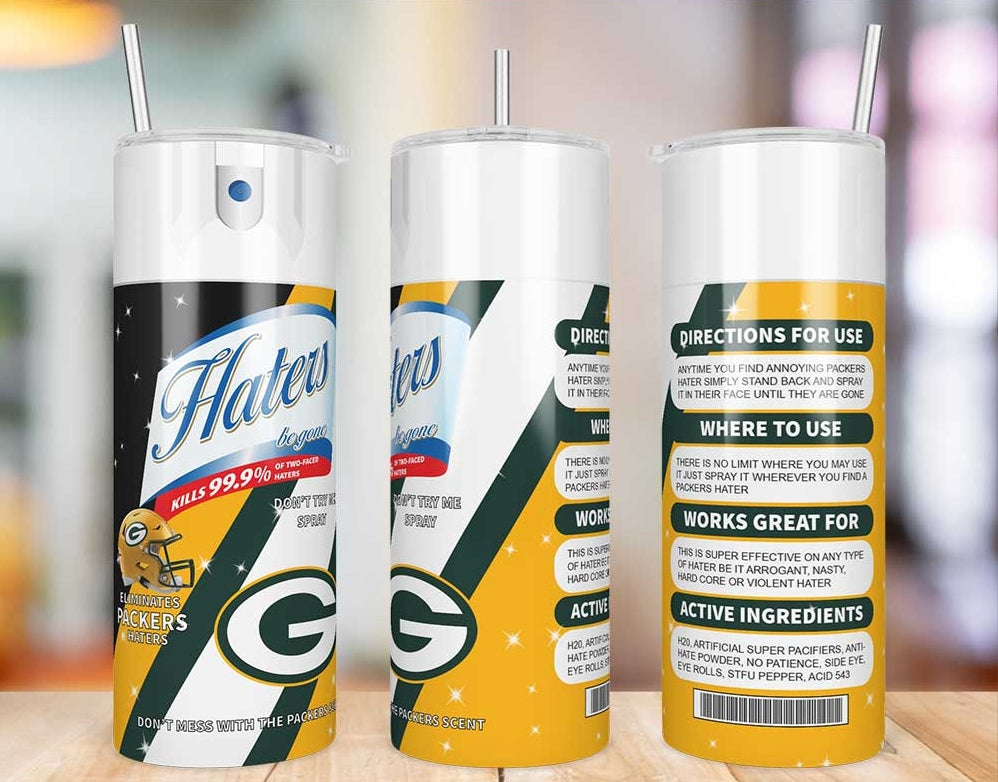 Green Bay Packers Haters Be Gone Skinny Tumbler - 20 oz