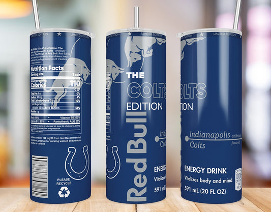 Indianapolis Colts Red Bull-Inspired Skinny Tumbler - 20 oz