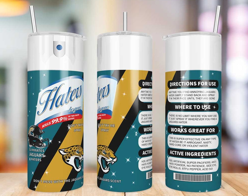 Jacksonville Jaguars Haters Be Gone Skinny Tumbler - 20 oz