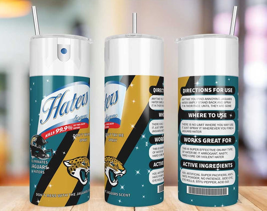 Jacksonville Jaguars Haters Be Gone Skinny Tumbler - 20 oz