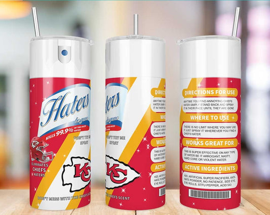 Kansas City Chiefs Haters Be Gone Skinny Tumbler - 20 oz