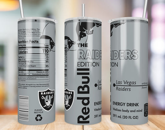Las Vegas Raiders Red Bull-Inspired Skinny Tumbler - 20 oz