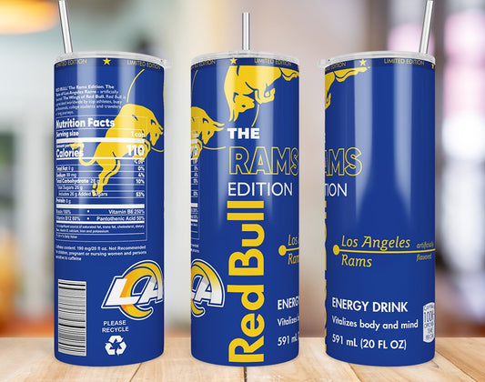 Los Angeles Rams Red Bull-Inspired Skinny Tumbler - 20 oz