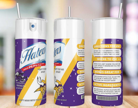 Minnesota Vikings Haters Be Gone Skinny Tumbler - 20 oz