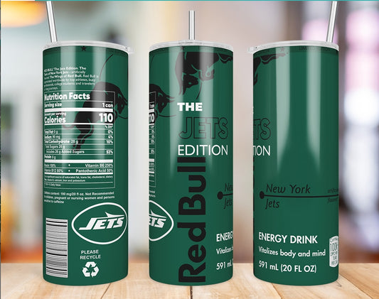 New York Jets Red Bull-Inspired Skinny Tumbler - 20 oz